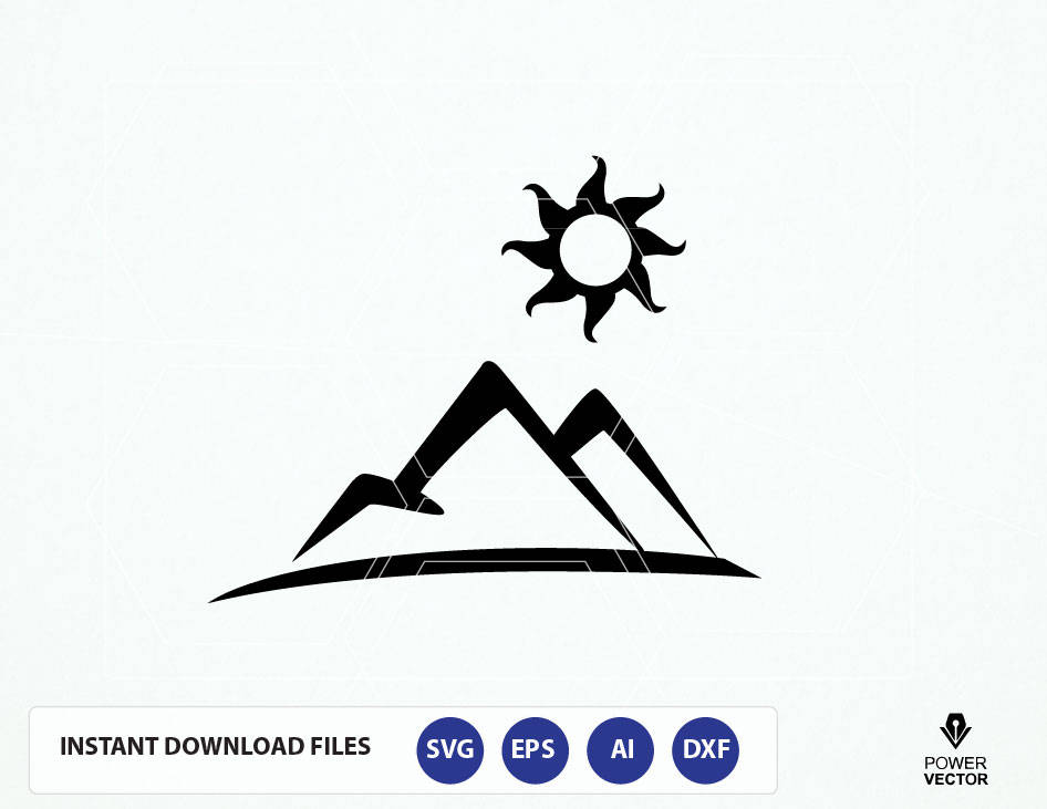 946x731 Sun, Mountain Clip Art, Mountains Svg, Cameo, Cricut, Silhouette