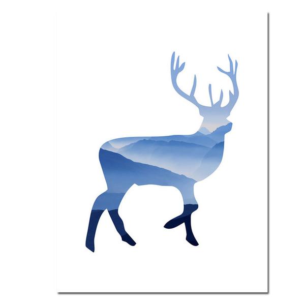 600x600 Giraffe Horse Mountain Silhouette Art Canvas Posters And Prints