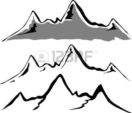 450x383 Black Mountain Silhouettes Photo Painting Ideas