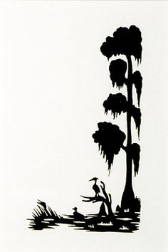236x354 Louisiana Swamp Scene, Cut File Clip Art, Silhouette, Cricut