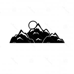 300x300 Photostock Vector Set Of Black And White Mountain Silhouettes