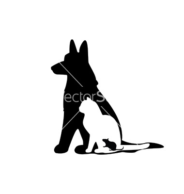 380x400 Mouse Cat Dog Silhouette Vector Quilts Dog