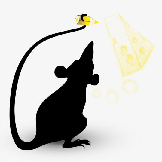 539x539 Silhouette Mouse And Cheese Vector