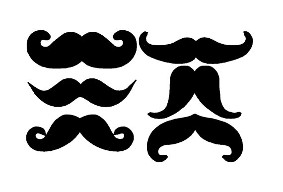 570x387 Moustache Mustache Set Of 6 Silhouette Applique. Machine