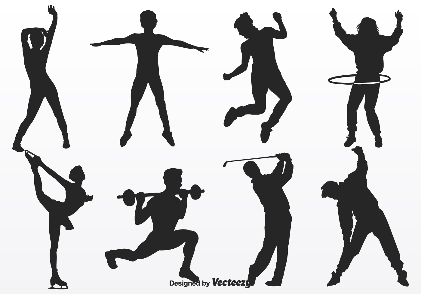 1400x980 People Movement Silhouettes Vector