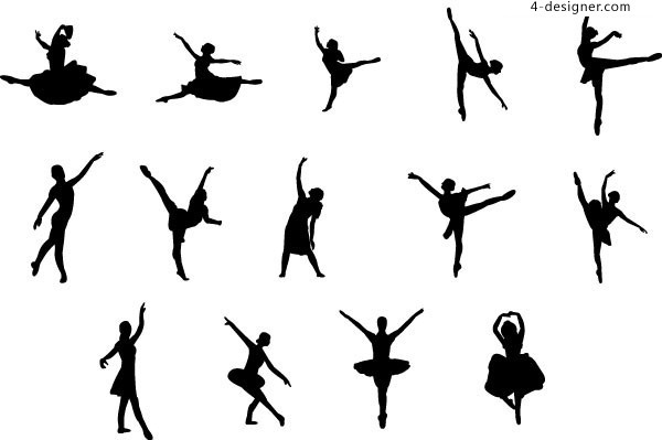 600x399 4 Designer A Group Of Graceful Ballet Movements Silhouette