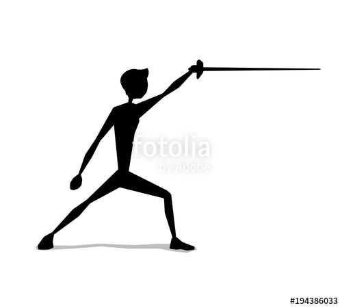 500x450 Fencing Silhouette Movement Illustration Design.silhouette Style
