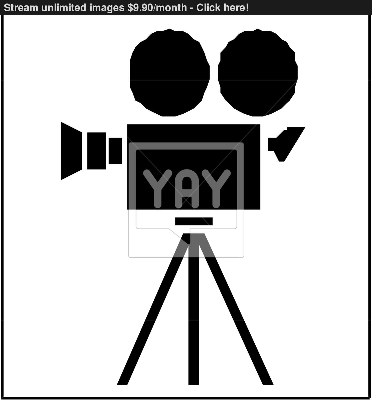 1486x1600 Movie Camera Silhouette Vector