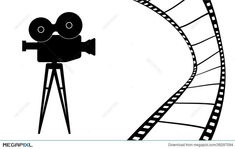 800x510 Cinema Camera And Movie Vector Illustration Illustration 38297094