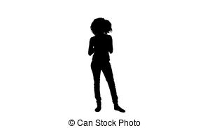 300x183 Silhouette Of A Woman. Image Of A Walking Woman. Stock Footage