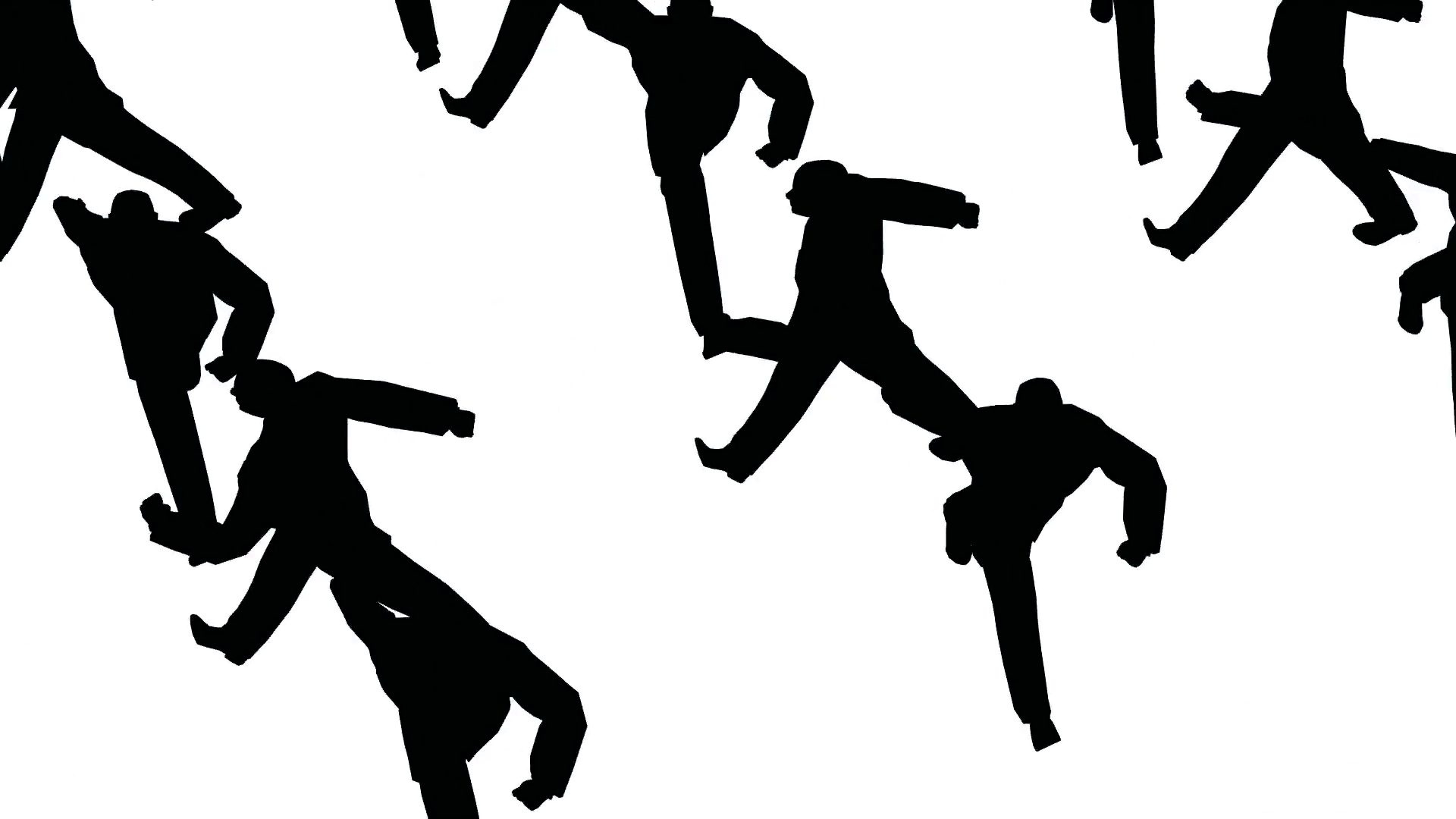 1920x1080 Silhouette Group Of People Moving In Cross Isolated Stock Video