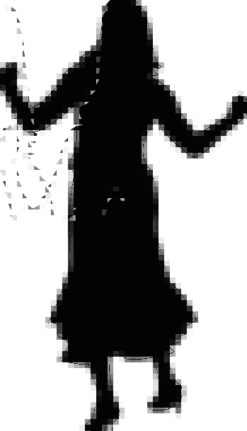 349x609 Girl, Lassie, Bopping, Silhouette, Outline, Dancing, Activity