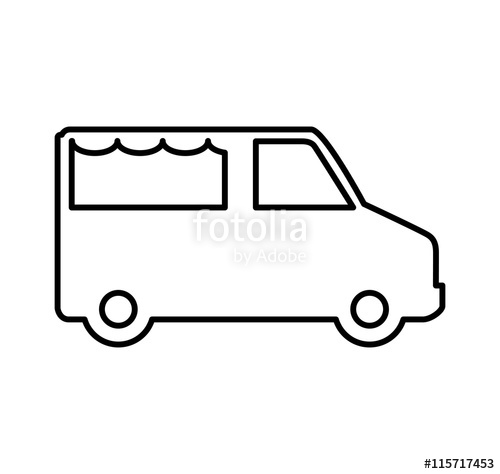 500x474 Transportation Concept Represented By Food Truck Silhouette Icon