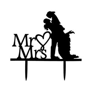 300x300 Mrampmrs Bride Groom Couple Silhouette Wedding Cake Topper