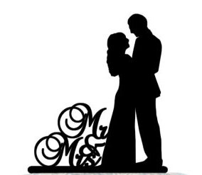 284x247 Mr Amp Mrs Couple Silhouette Cake Toppers