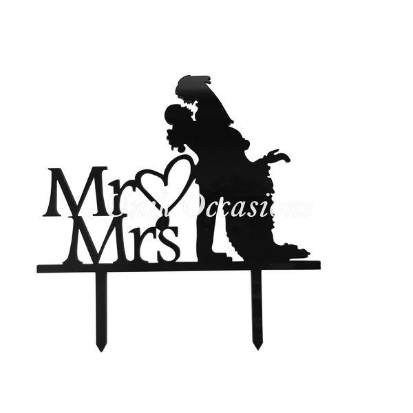 600x600 Unik Occasions Mr Amp Mrs Silhouette Acrylic Cake Topper Amp Reviews