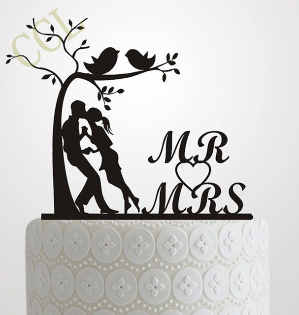 607x640 Wedding Cake Topper Silhouette Bride Groom , Elegant
