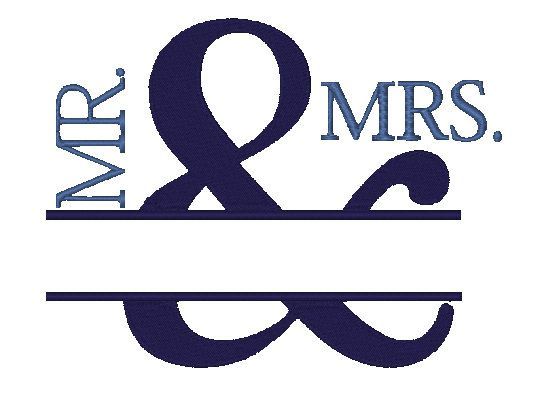 553x419 Mr Amp Mrs Wedding Embroidery Design