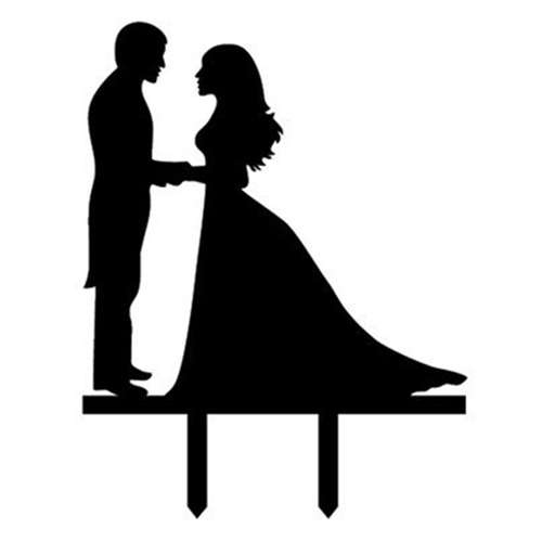 500x500 Bride And Groom Silhouette Mr. Amp Mrs. Acrylic Cake Topper,style 8