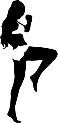 189x400 Muay Thai Girl Boxer Vinyl Decal Sticker