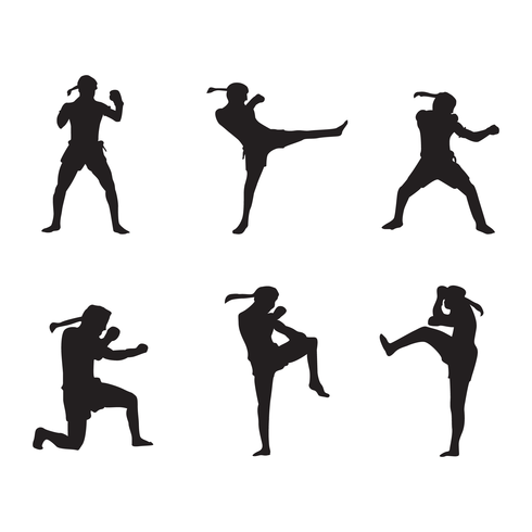 490x490 Muay Thai Logo Silhouette Vector