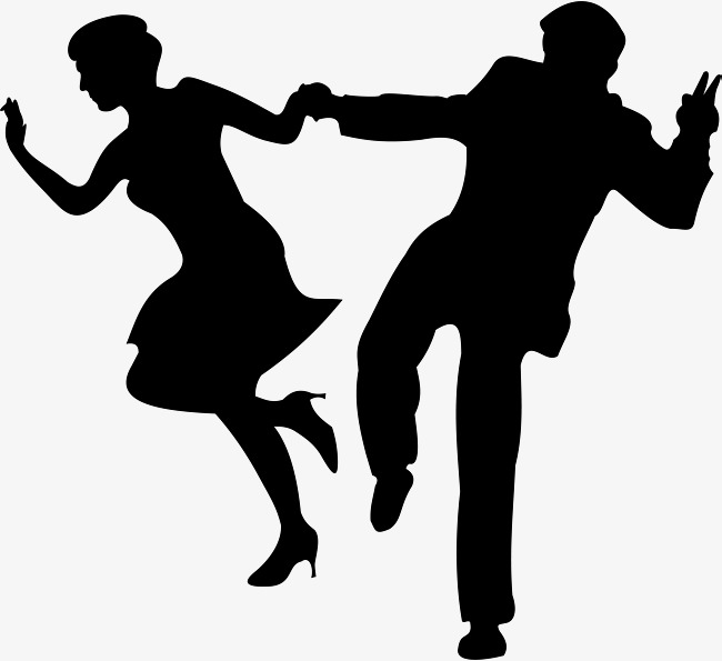 650x595 Black Hand Painted Latin Dance Silhouette, Latin Dance Silhouette