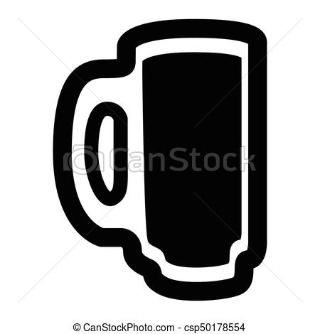 450x470 Isolated Beer Icon. Isolated Beer Mug Silhouette On A White