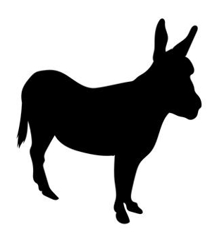 308x330 Donkey Silhouette V7 Decal Sticker