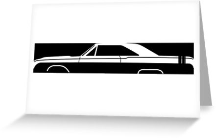 441x283 Car Silhouette For 1968 Dodge Dart Gts Enthusiasts Greeting Cards