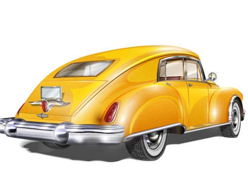 500x352 Luxury Retro Car Vector Illustration 02