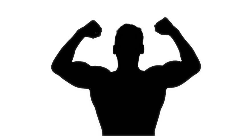 852x480 Muscular Man Cheering And Jumping In Slow Motion Stock Footage