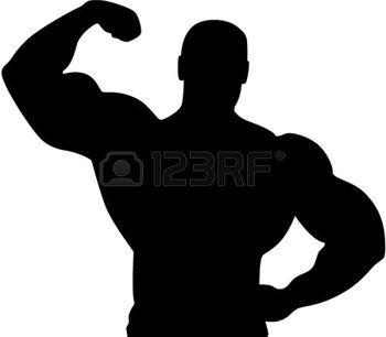 350x306 Muscles Vector Silhouette Of A Young Athlete, Isolated. Sport