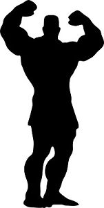 151x300 Muscle Man Silhouette Vinyl Decal 150mm Ebay