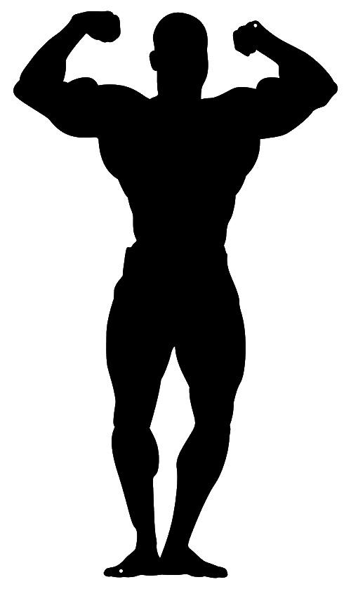 500x839 Muscle Man Cut Out Wall Silhouette Metal Sign 13x23 Man
