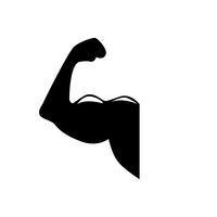 200x200 Muscle Man Silhouette Vector Image