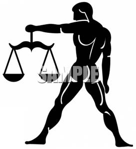 273x300 And White Muscular Man Holding The Libra Scales