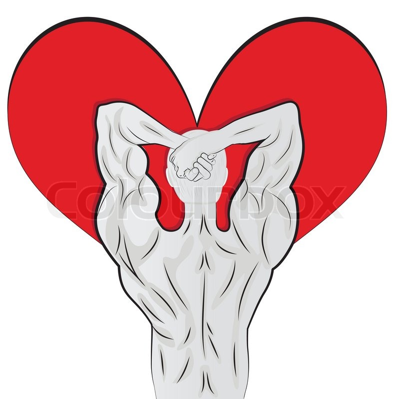 799x800 Muscle Man Heart Silhouette Clipart