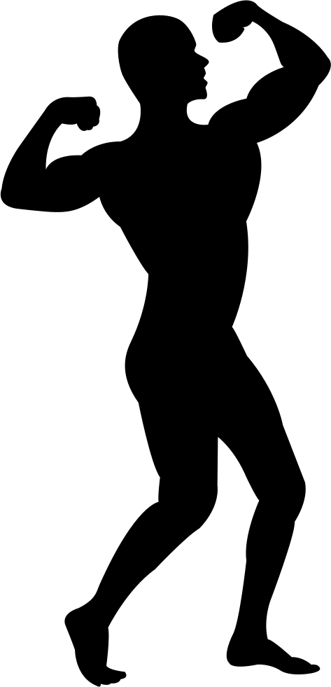 473x981 Man Flexing His Muscles Silhouette Svg Png Icon Free Download