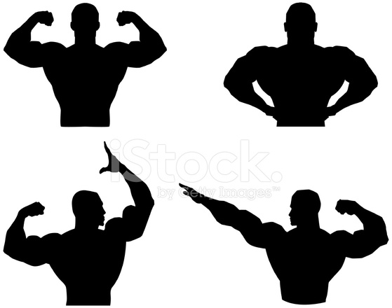 559x440 Musclemen Outlines And Silhouette Stock Vector