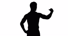 240x126 Video Muscular Silhouette Of Man Flexing Muscles ~