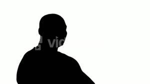 300x169 Muscular Silhouette Of Man With Arms Crossed Stock Video Footage