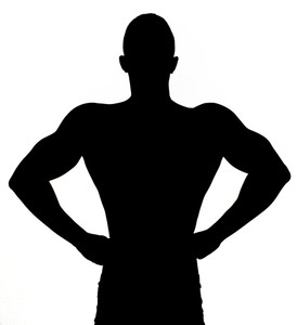 274x300 Silhouette Of A Handsome Muscular Man Royalty Free Stock Image