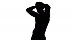 240x134 Video Muscular Silhouette Of Man Flexing Muscles ~