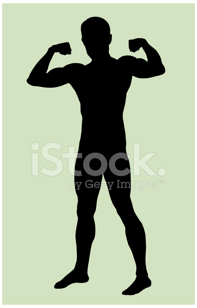 656x1024 Male Body Silhouette Stock Vector