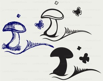 340x270 Mushroom Silhouette Etsy