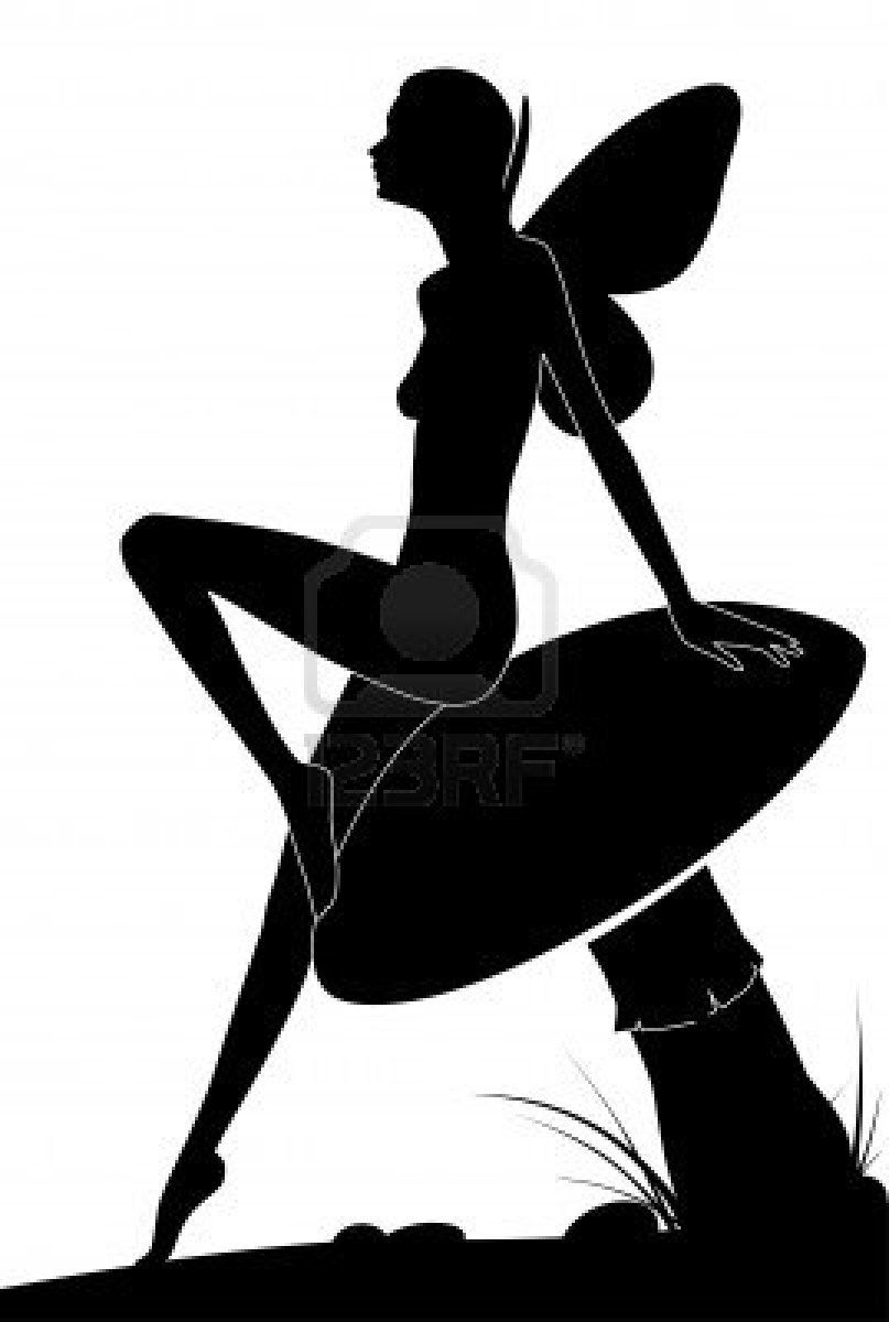 807x1200 Fairy Sitting On Mushroom Silhouette As Template, Stencil