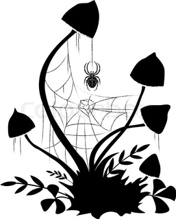 257x319 Pattern Of The Silhouette Of Mushrooms Stock Vector Colourbox