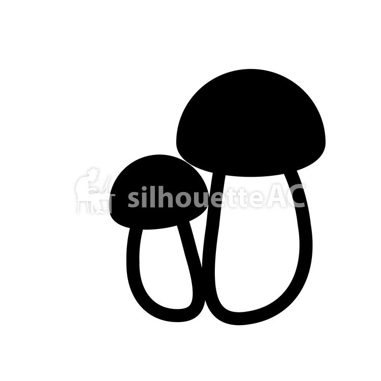 750x750 Free Silhouette Vector Mushroom, Shimeji