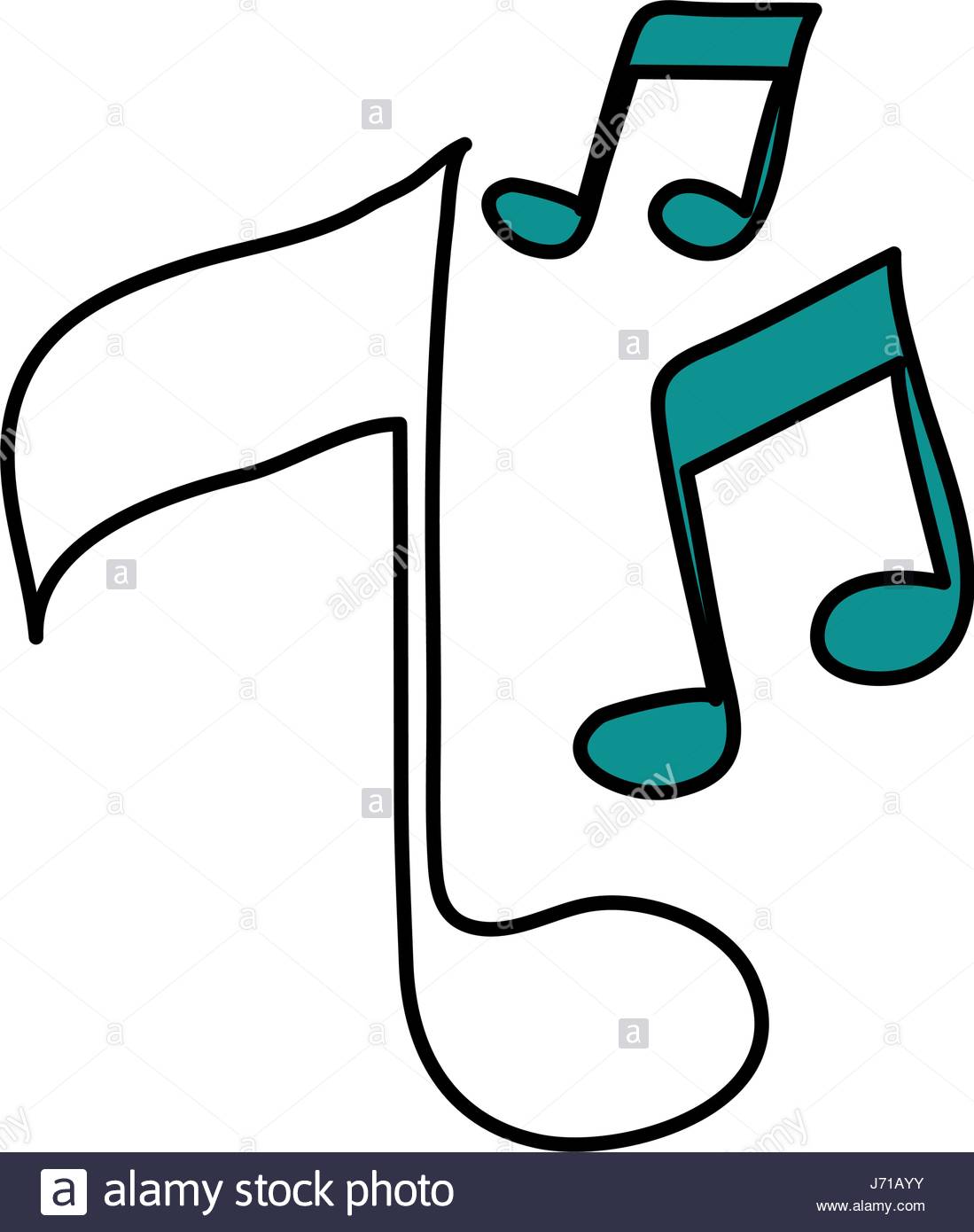 1099x1390 Color Silhouette Image Of Musical Notes Stock Vector Art