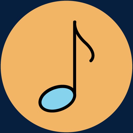 512x512 Cartoon Creative Music Note Symbol Pattern, Silhouette Notes, Art